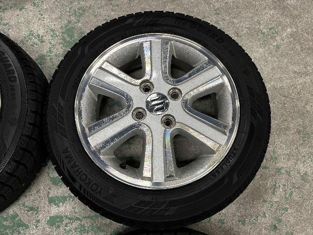 0110105)国産中古スタッドレスタイヤヨコハマアイスガード4本スズキ純正アルミホイールセット155/65R14送料無料 < 自動車/バイク 0110105)国産中古スタッドレスタイヤヨコハマアイスガード4本スズキ純正アルミホイールセット155/65R14送料無料 < 自動車/バイク