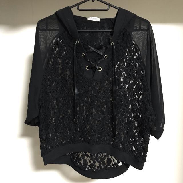 【送料込】axesfemme レース シフォン レースアップ 透け感 シースル シアー パーカー Y2K 00s  gimmick < ブランド  【送料込】axesfemme レース シフォン レースアップ 透け感 シースル シアー パーカー Y2K 00s  gimmick  < ブランドの