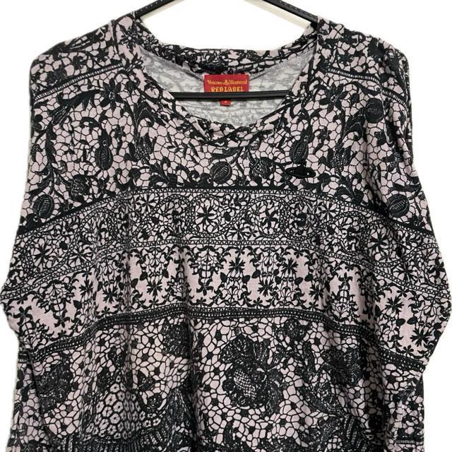 ヴィヴィアンウエストウッド 黒レース 騙し絵 プリント 長袖 カットソー < ブランド ヴィヴィアンウエストウッド 黒レース 騙し絵 プリント 長袖 カットソー < ブランドの