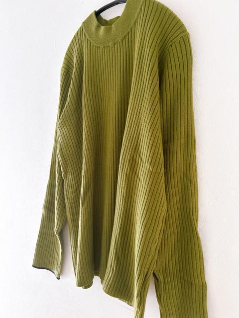 【DISCOAT(ディスコート)】もちもちとした触り心地♪/モチモチリブパイピングハイネック カーキ L size < 女性ファッション 【DISCOAT(ディスコート)】もちもちとした触り心地♪/モチモチリブパイピングハイネック カーキ L size < 女性ファッションの
