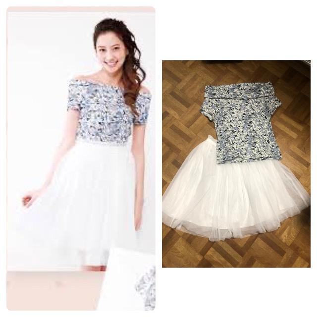 feroux 河北麻友子 コラボ オフショルダートップスとチュールスカート < ブランド  feroux 河北麻友子 コラボ オフショルダートップスとチュールスカート  < ブランドの