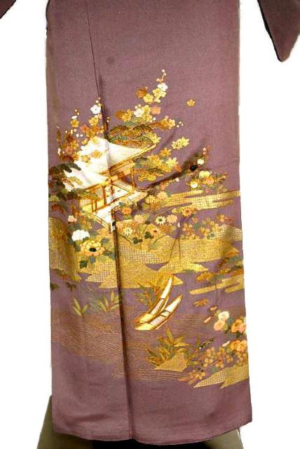 【最高級】新品同様 螺鈿 金彩 庭園模様 1つ紋 クリーニング済 色留袖 身丈154cm 裄62.5cm T3503 < 女性ファッション  【最高級】新品同様 螺鈿 金彩 庭園模様 1つ紋 クリーニング済 色留袖 身丈154cm 裄62.5cm T3503 < 女性ファッションの