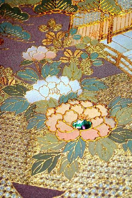【最高級】新品同様 螺鈿 金彩 庭園模様 1つ紋 クリーニング済 色留袖 身丈154cm 裄62.5cm T3503 < 女性ファッション  【最高級】新品同様 螺鈿 金彩 庭園模様 1つ紋 クリーニング済 色留袖 身丈154cm 裄62.5cm T3503 < 女性ファッションの