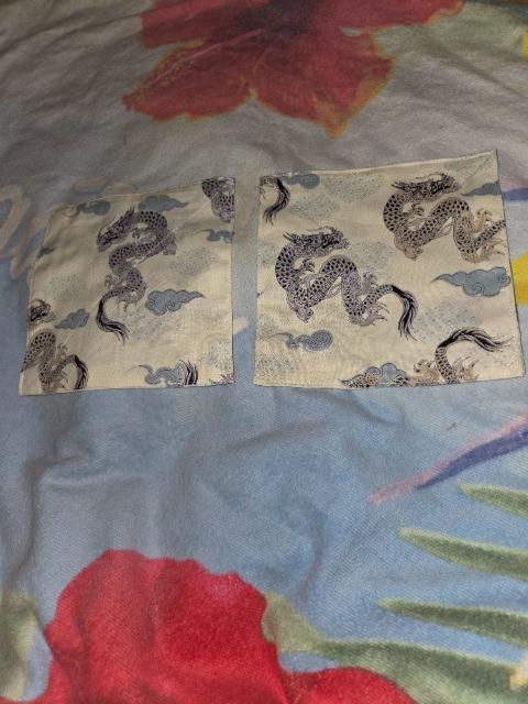 ★新品生成×雲龍和柄コースター2枚セット <   ★新品生成×雲龍和柄コースター2枚セット  < の