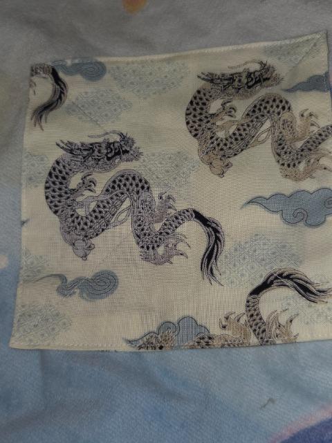 ★新品生成×雲龍和柄コースター2枚セット <   ★新品生成×雲龍和柄コースター2枚セット < の