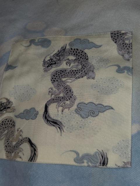 ★新品生成×雲龍和柄コースター2枚セット <   ★新品生成×雲龍和柄コースター2枚セット < の