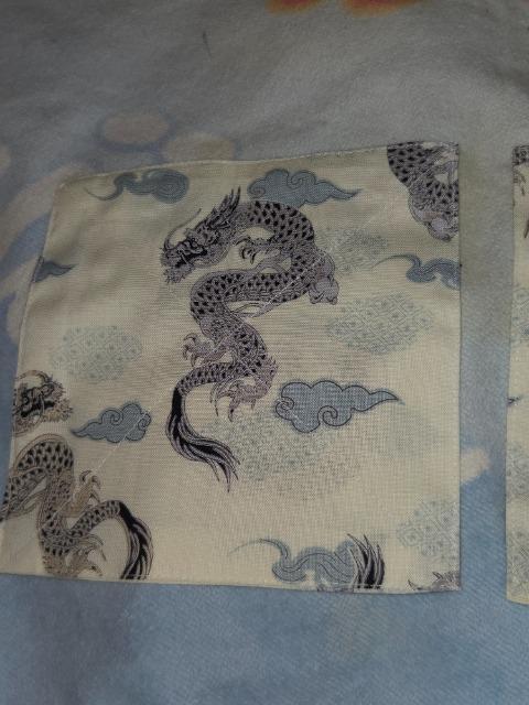 ★新品生成×雲龍和柄コースター2枚セット <   ★新品生成×雲龍和柄コースター2枚セット < の