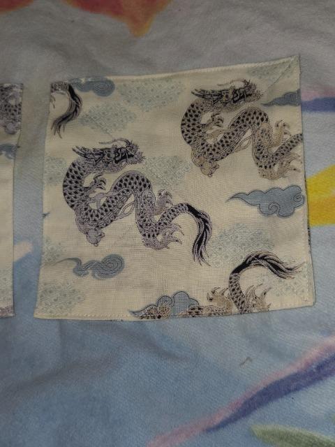 ★新品生成×雲龍和柄コースター2枚セット <   ★新品生成×雲龍和柄コースター2枚セット < の