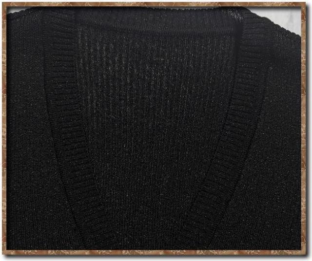 セシオセラ ラメ入り半袖カーディガン 黒 < 女性ファッション  セシオセラ ラメ入り半袖カーディガン 黒 < 女性ファッションの