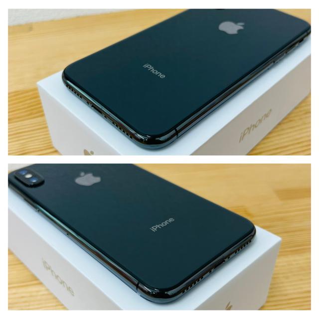 B 100% iPhone X 64 GB SIMt[ OC {  Ɠd/AV 