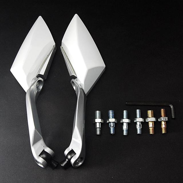 バイクカスタム用 ダイヤミラー ホワイト 4種類の変換アダプター付 サイドミラー バックミラー オートバイ 原付 白 < 自動車/バイク バイクカスタム用 ダイヤミラー ホワイト 4種類の変換アダプター付 サイドミラー バックミラー オートバイ 原付 白 < 自動車/バイク