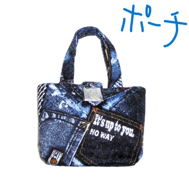 ◆ミニ◆ネイビーブルーデニムパッチワーク柄◆小物入れポーチ < 女性ファッション  ◆ミニ◆ネイビーブルーデニムパッチワーク柄◆小物入れポーチ  < 女性ファッションの