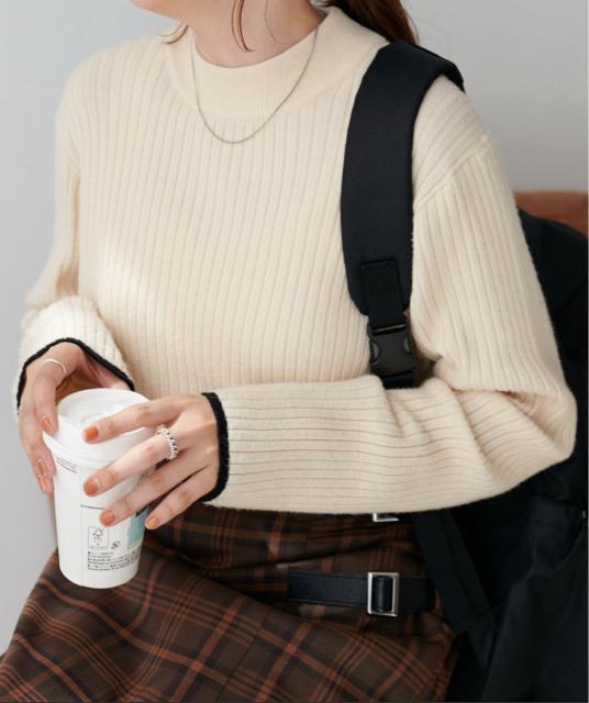 【DISCOAT】モチモチリブパイピングハイネック アイボリー M size ハイネックニット < 女性ファッション 【DISCOAT】モチモチリブパイピングハイネック アイボリー M size ハイネックニット < 女性ファッションの
