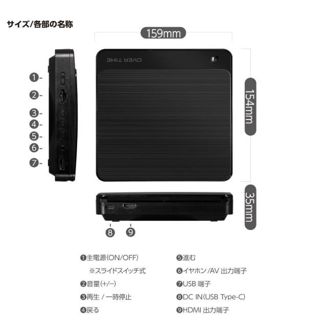 HDMIコード付き miniDVDプレーヤー 動画再生 CD可能 USB電源 超軽量 < 自動車/バイク HDMIコード付き miniDVDプレーヤー 動画再生 CD可能 USB電源 超軽量 < 自動車/バイク