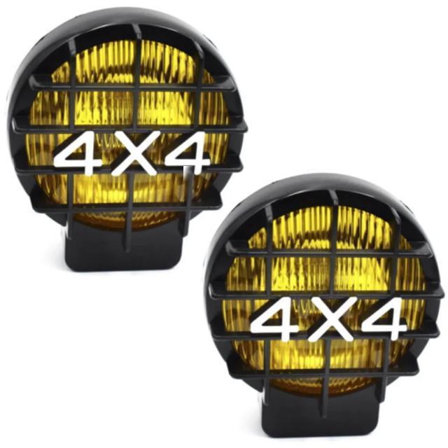4X4ガード付フォグランプ2個セットオフロード 12V 55W H3丸形イエローレンズフォグライト 14.4CMビック 取付金具付 < 自動車/バイク 4X4ガード付フォグランプ2個セットオフロード 12V 55W H3丸形イエローレンズフォグライト 14.4CMビック 取付金具付 < 自動車/バイク