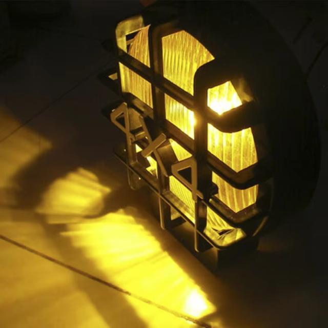 4X4ガード付フォグランプ2個セットオフロード 12V 55W H3丸形イエローレンズフォグライト 14.4CMビック 取付金具付 < 自動車/バイク 4X4ガード付フォグランプ2個セットオフロード 12V 55W H3丸形イエローレンズフォグライト 14.4CMビック 取付金具付 < 自動車/バイク