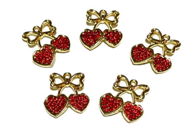 5009 ジルコニア付きのさくらんぼ 5個 サクランボ 金色 金属パーツ アクセサリーチャーム ハンドメイド材料 < ペット/手芸/園芸 5009 ジルコニア付きのさくらんぼ 5個 サクランボ 金色 金属パーツ アクセサリーチャーム ハンドメイド材料 < ペット/手芸/園芸の