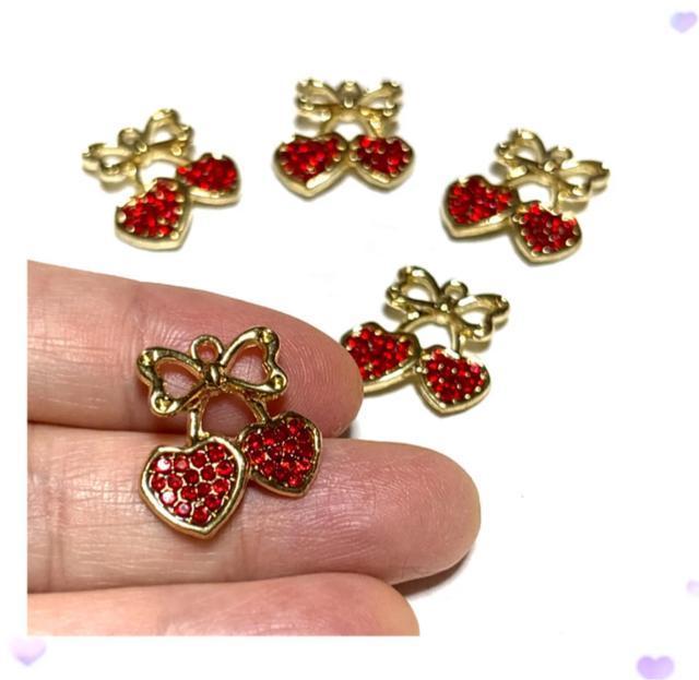 5009 ジルコニア付きのさくらんぼ 5個 サクランボ 金色 金属パーツ アクセサリーチャーム ハンドメイド材料 < ペット/手芸/園芸 5009 ジルコニア付きのさくらんぼ 5個 サクランボ 金色 金属パーツ アクセサリーチャーム ハンドメイド材料 < ペット/手芸/園芸の