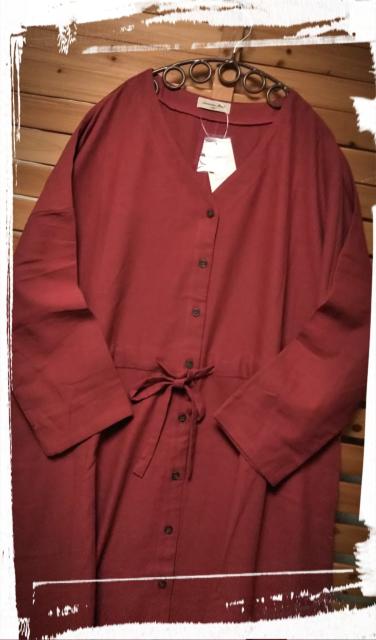 *Samansa Mos2* ウエストribbon コートワンピース 新品くすみred < ブランド *Samansa Mos2* ウエストribbon コートワンピース 新品くすみred < ブランドの