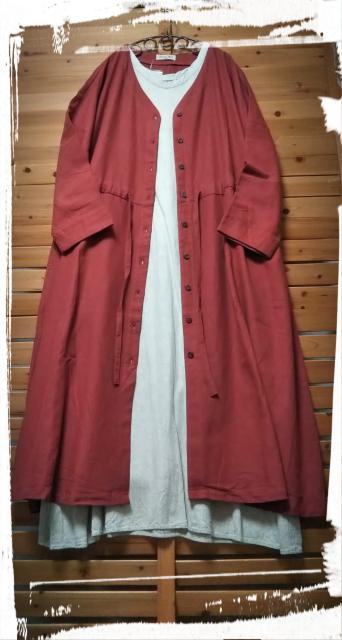 *Samansa Mos2* ウエストribbon コートワンピース 新品くすみred < ブランド *Samansa Mos2* ウエストribbon コートワンピース 新品くすみred < ブランドの