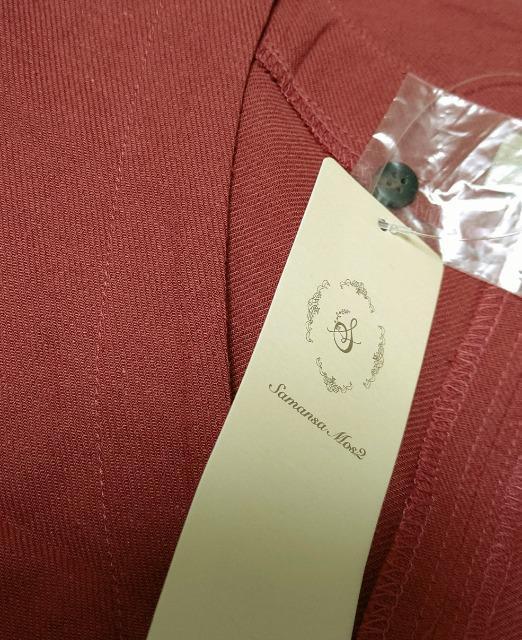*Samansa Mos2* ウエストribbon コートワンピース 新品くすみred < ブランド *Samansa Mos2* ウエストribbon コートワンピース 新品くすみred < ブランドの