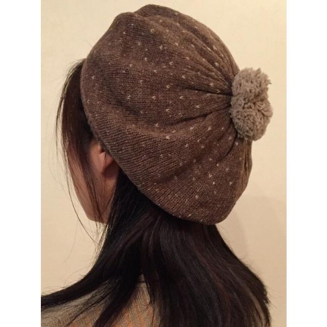 送料無料 レディース ニット ぼんぼん付き ベレー帽 ブラウン < 女性ファッション  送料無料 レディース ニット ぼんぼん付き ベレー帽 ブラウン  < 女性ファッションの