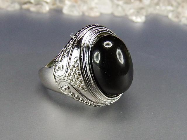 AAAブラックオブシディアン指輪約20号魔除け天然石リングU2-03 < 男性アクセサリー/時計  AAAブラックオブシディアン指輪約20号魔除け天然石リングU2-03 < 男性アクセサリー/時計の