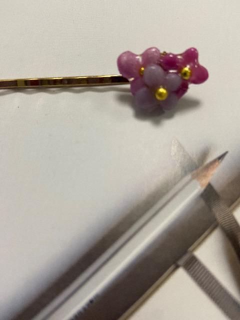 ハンドメイド レジン アジサイのヘアピン2本セット < 女性ファッション  ハンドメイド レジン アジサイのヘアピン2本セット < 女性ファッションの