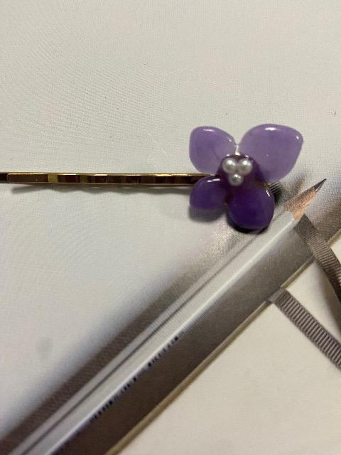 ハンドメイド レジン アジサイのヘアピン2本セット < 女性ファッション  ハンドメイド レジン アジサイのヘアピン2本セット < 女性ファッションの