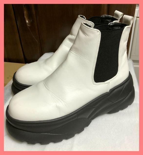 ☆美品☆足長美脚♪厚底サイドゴアショートブーツ白LL☆ < 女性ファッション ☆美品☆足長美脚♪厚底サイドゴアショートブーツ白LL☆ < 女性ファッションの