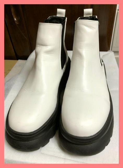 ☆美品☆足長美脚♪厚底サイドゴアショートブーツ白LL☆ < 女性ファッション ☆美品☆足長美脚♪厚底サイドゴアショートブーツ白LL☆ < 女性ファッションの