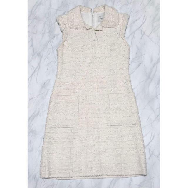 フォクシーFOXEYツイードワンピース白#38 < ブランド フォクシーFOXEYツイードワンピース白#38 < ブランドの