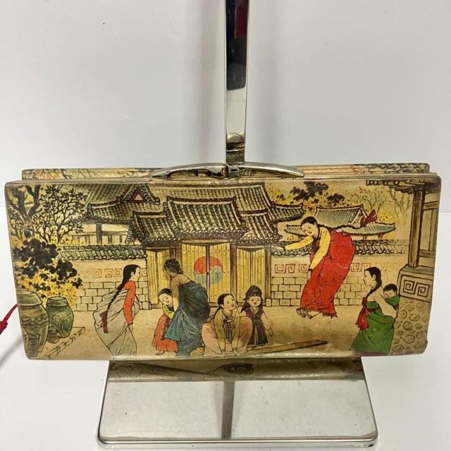 韓国 伝統絵画モチーフ 本革長財布 Genuine Leather がま口財布 < 女性ファッション 韓国 伝統絵画モチーフ 本革長財布 Genuine Leather がま口財布 < 女性ファッションの