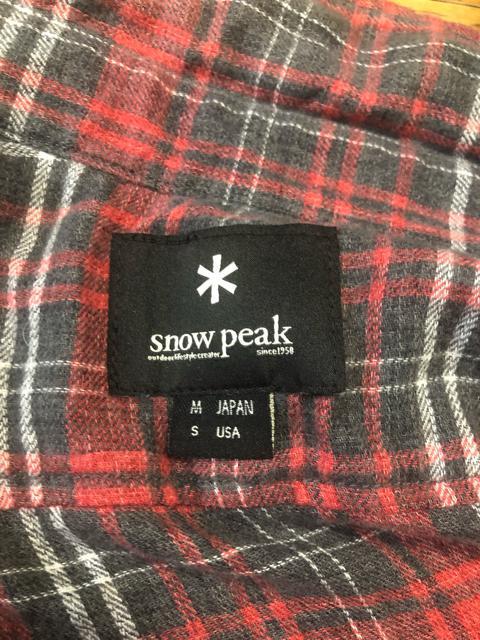 snowpeakBDチェックネルシャツスノーピークアウトドア < 男性ファッション  snowpeakBDチェックネルシャツスノーピークアウトドア < 男性ファッションの