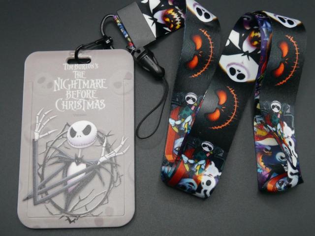 新品 ナイトメアー・ビフォア・クリスマス IDカードホルダーケース付ネックストラップ < 女性ファッション 新品 ナイトメアー・ビフォア・クリスマス IDカードホルダーケース付ネックストラップ < 女性ファッションの