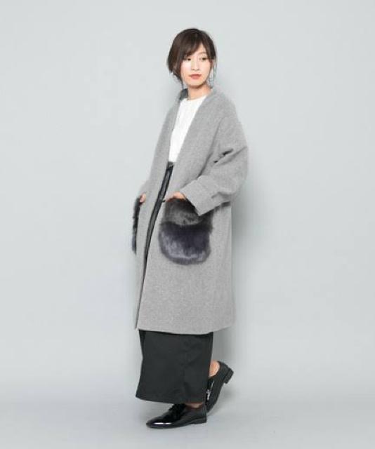 定価10,890円●URBAN RESEARCHアーバンリサーチ●2weyポケットファーコート●グレー●ロングコート < ブランド 定価10,890円●URBAN RESEARCHアーバンリサーチ●2weyポケットファーコート●グレー●ロングコート < ブランドの