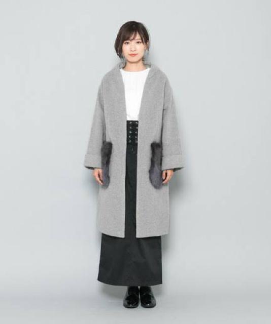 定価10,890円●URBAN RESEARCHアーバンリサーチ●2weyポケットファーコート●グレー●ロングコート < ブランド 定価10,890円●URBAN RESEARCHアーバンリサーチ●2weyポケットファーコート●グレー●ロングコート < ブランドの