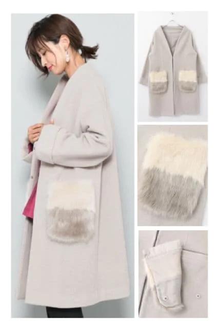 定価10,890円●URBAN RESEARCHアーバンリサーチ●2weyポケットファーコート●グレー●ロングコート < ブランド 定価10,890円●URBAN RESEARCHアーバンリサーチ●2weyポケットファーコート●グレー●ロングコート < ブランドの