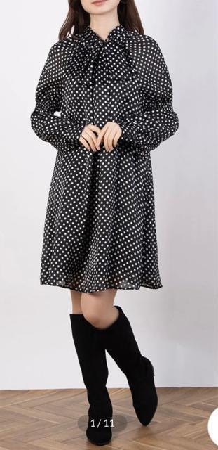 Rirandtureリランドチュールブラックホワイトシースルードットパフチュニックワンピースリボンシフォン黒白 < ブランド Rirandtureリランドチュールブラックホワイトシースルードットパフチュニックワンピースリボンシフォン黒白 < ブランドの