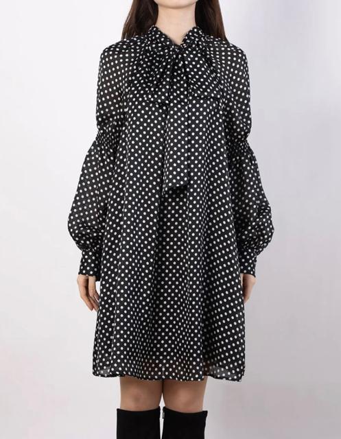 Rirandtureリランドチュールブラックホワイトシースルードットパフチュニックワンピースリボンシフォン黒白 < ブランド Rirandtureリランドチュールブラックホワイトシースルードットパフチュニックワンピースリボンシフォン黒白 < ブランドの