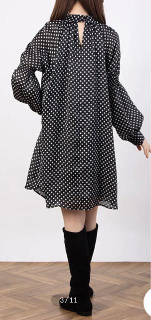 Rirandtureリランドチュールブラックホワイトシースルードットパフチュニックワンピースリボンシフォン黒白 < ブランド Rirandtureリランドチュールブラックホワイトシースルードットパフチュニックワンピースリボンシフォン黒白 < ブランドの