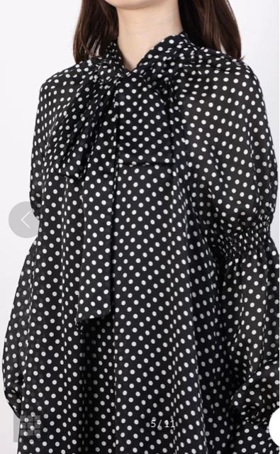 Rirandtureリランドチュールブラックホワイトシースルードットパフチュニックワンピースリボンシフォン黒白 < ブランド Rirandtureリランドチュールブラックホワイトシースルードットパフチュニックワンピースリボンシフォン黒白 < ブランドの