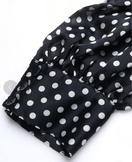 Rirandtureリランドチュールブラックホワイトシースルードットパフチュニックワンピースリボンシフォン黒白 < ブランド Rirandtureリランドチュールブラックホワイトシースルードットパフチュニックワンピースリボンシフォン黒白 < ブランドの