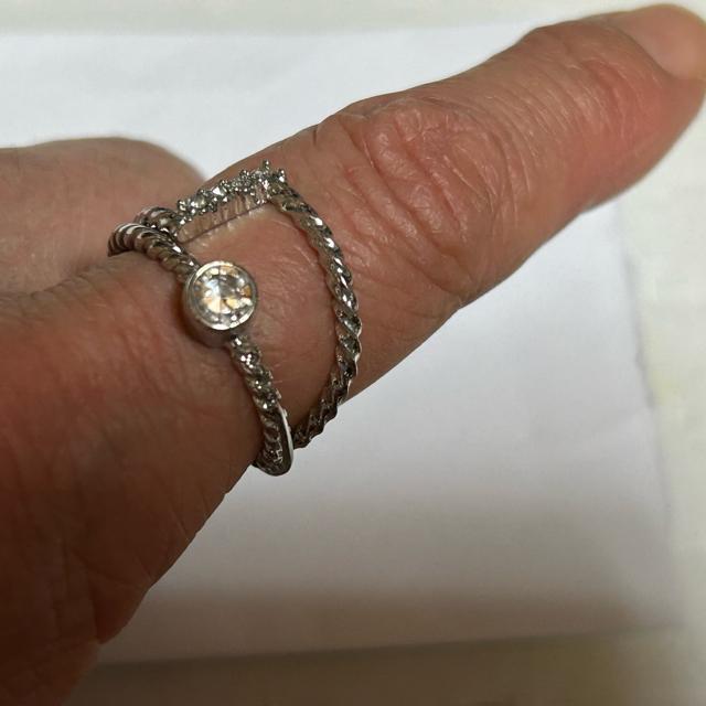 重ね付けデザインリング ジルコニア サイズ15号 管理番号20251-I < 女性アクセサリー/時計 重ね付けデザインリング ジルコニア サイズ15号 管理番号20251-I < 女性アクセサリー/時計の