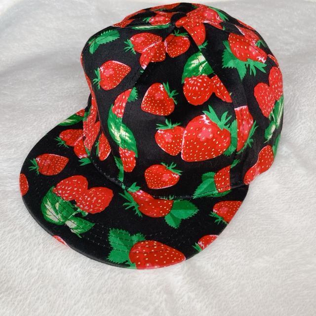 イチゴ柄 いちご 総柄 キャップ 帽子 フリー 調節可能 カジュアル帽子 大人用 N2m < 女性ファッション イチゴ柄 いちご 総柄 キャップ 帽子 フリー 調節可能 カジュアル帽子 大人用 N2m < 女性ファッションの