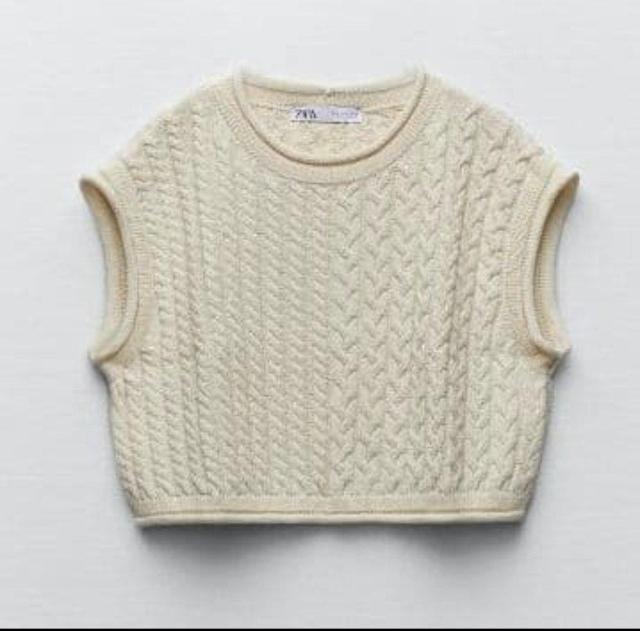 ZARA �P�[�u���҂� �j�b�g�x�X�g �N���[���F�y���{�b�ނ��񒅗p�z  �� �u�����h�� 