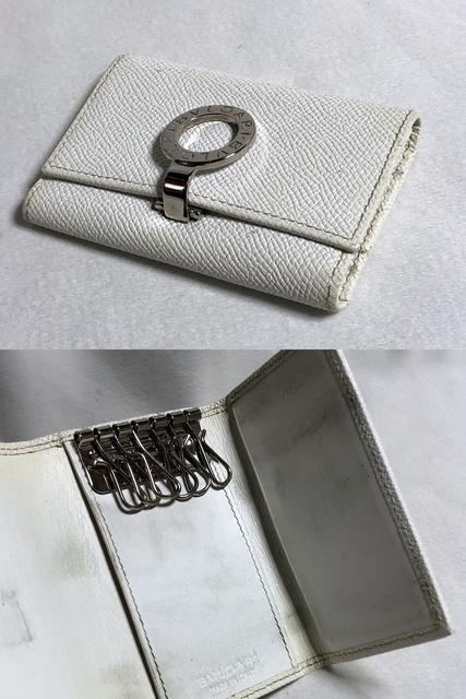 正規良レア ブルガリBVLGARI B-zeroロゴクリップ 6連 キーケース 白×シルバー金具 レザーキーホルダー < ブランド  正規良レア ブルガリBVLGARI B-zeroロゴクリップ 6連 キーケース 白×シルバー金具 レザーキーホルダー < ブランドの