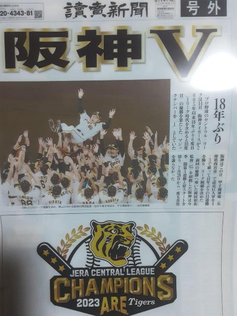 18年ぶりに阪神優勝!大阪に住んでて読売新聞の勧誘の人にもらった「阪神V号外クリアファイル」送料無料 < レジャー/スポーツ 18年ぶりに阪神優勝!大阪に住んでて読売新聞の勧誘の人にもらった「阪神V号外クリアファイル」送料無料 < レジャー/スポーツの