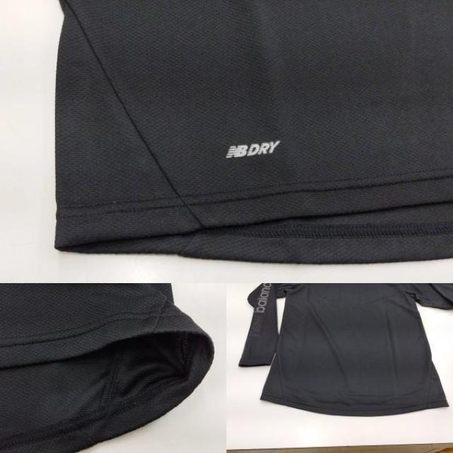 S)黒)ニューバランス★ハーフジップジャージ◆ 長袖襟付き 薄手テロテロ ポケットなし AMT25206 < レジャー/スポーツ  S)黒)ニューバランス★ハーフジップジャージ◆ 長袖襟付き 薄手テロテロ ポケットなし AMT25206 < レジャー/スポーツの