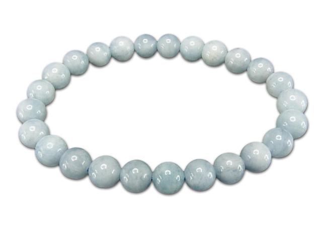 アクアマリン7mmブレスレットミルキーブルー色天然石海の宝石 < 女性アクセサリー/時計  アクアマリン7mmブレスレットミルキーブルー色天然石海の宝石 < 女性アクセサリー/時計の